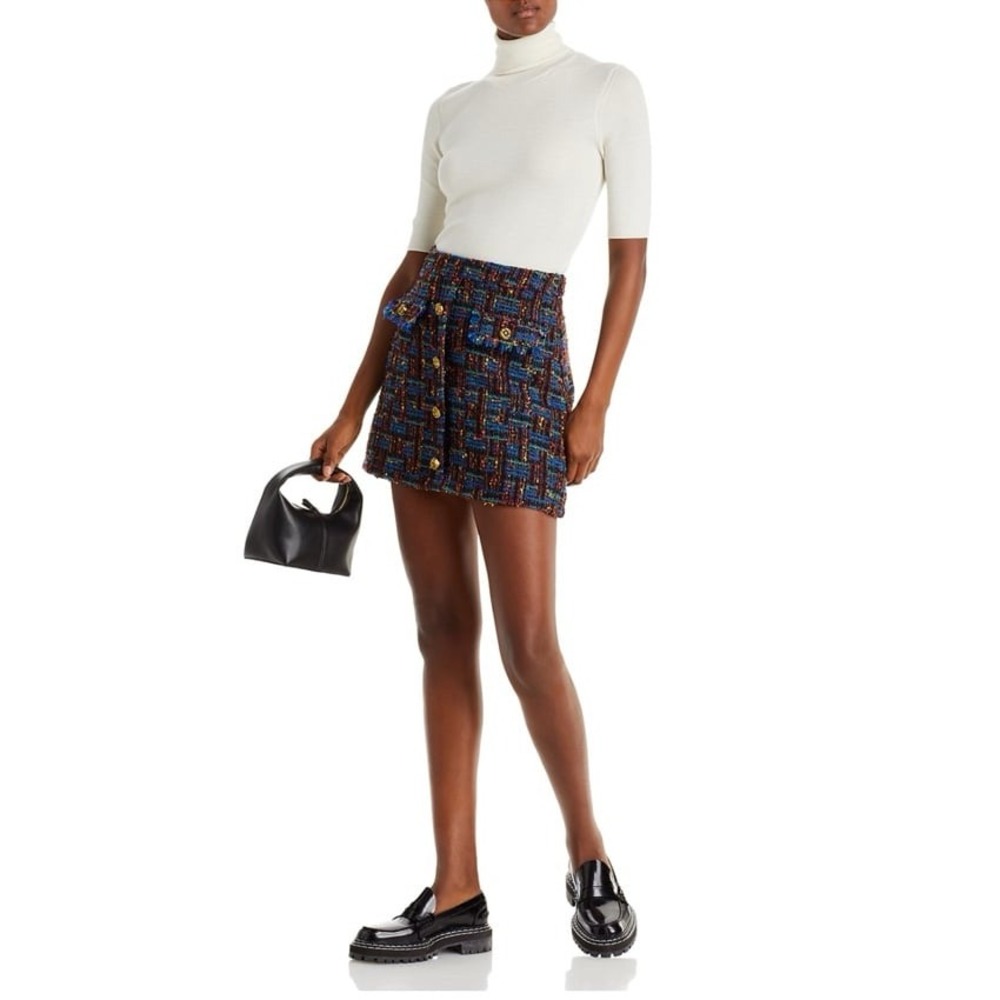 AQUA tweed mini skirt Bloomingdale's exclusive multicolor
